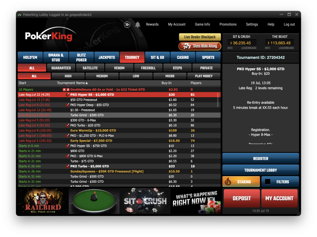 Sit & Crush» Weekly Leaderboard :: PokerKing - Play Poker Online